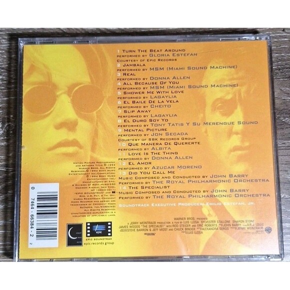 The Specialist Soundtrack CD (1994) - Gloria Estefan, Miami Sound Machine, Jon S - Picture 2 of 3